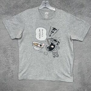 UT Uniqlo Nippon Omiyage Fujio Akatsuka T Shirt Size M Gray 50th Anniv Ramen Tee